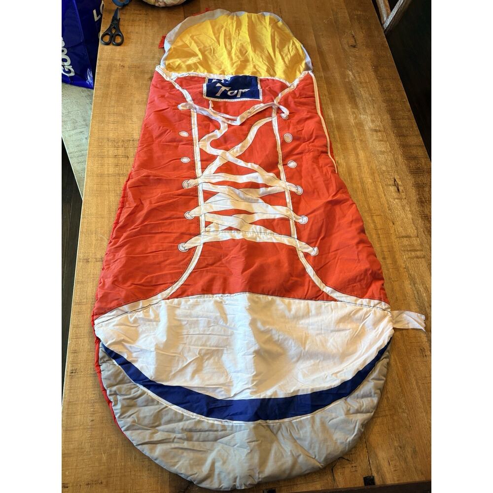 Vintage Hi Top Sneaker Tennis Shoe Sleeping Bag Laces 80s 90s
